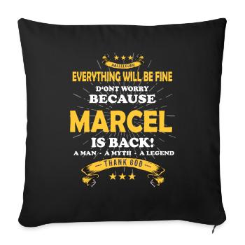 Tout ira bien Marcel est de retour - Housse de coussin décorative 45 x 45 cm - noir - Devant