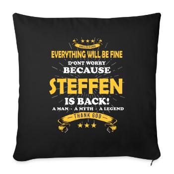 Tout ira bien Steffen est de retour - Housse de coussin décorative 45 x 45 cm - noir - Devant