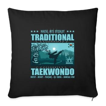 Taekwondo Corée du Sud Design : Pour les fans de taekwondo - Housse de coussin décorative 45 x 45 cm - noir - Devant