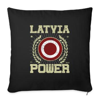 Design Cool Lettonie - Housse de coussin décorative 45 x 45 cm - noir - Devant