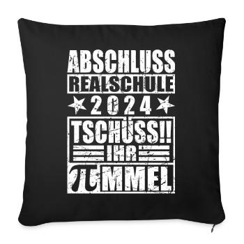 Abschluss 2024 Realschule - Sofakissenbezug 45 x 45 cm - Schwarz - Vorne