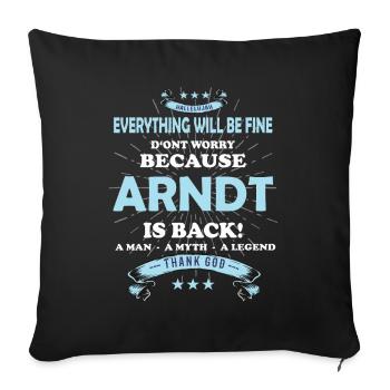 Tout ira bien Arndt est de retour - Housse de coussin décorative 45 x 45 cm - noir - Devant