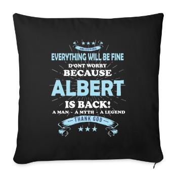 Tout ira bien Albert est de retour - Housse de coussin décorative 45 x 45 cm - noir - Devant