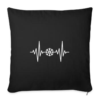 Mon cœur dort pour Snowflake Design - Housse de coussin décorative 45 x 45 cm - noir - Devant
