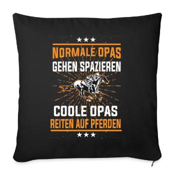 Equestrian Grandpa - Sofa pillowcase 17,3'' x 17,3'' (45 x 45 cm) - black - Front