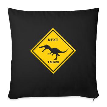 Attention Baryonyx crosses the road design - Sofa pillowcase 17,3'' x 17,3'' (45 x 45 cm) - black - Front