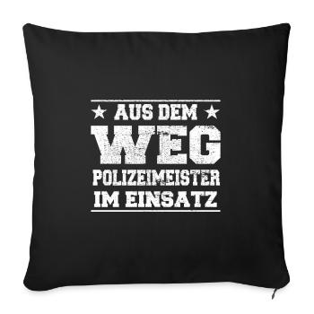 À l’écart du maître de la police en design d’action - Housse de coussin décorative 45 x 45 cm - noir - Devant