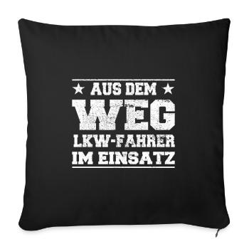Out of the Way Truck Driver in Action Design - Sofa pillowcase 17,3'' x 17,3'' (45 x 45 cm) - black - Front