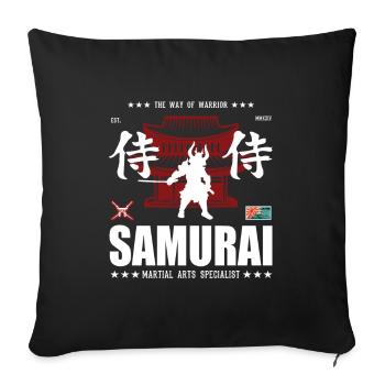 Cool Samurai Martial Arts Design with Kanji - Sofa pillowcase 17,3'' x 17,3'' (45 x 45 cm) - black - Front
