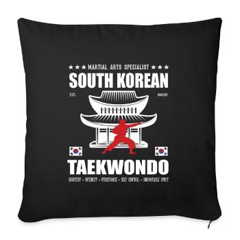 conception d’arts martiaux de taekwondo cool avec kanji - Housse de coussin décorative 45 x 45 cm - noir - Devant