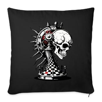 Chess Skull // Skull Chess Piece FS0038 - Sofa pillowcase 17,3'' x 17,3'' (45 x 45 cm) - black - Front