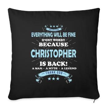 Tout va bien se passer, parce que Christopher est là Outfit - Housse de coussin décorative 45 x 45 cm - noir - Devant