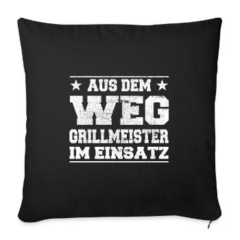 Out of the way Grill Master in Action Design - Sofa pillowcase 17,3'' x 17,3'' (45 x 45 cm) - black - Front