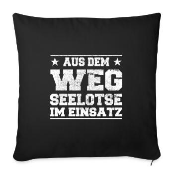 Pilote de mer à l’écart en action design - Housse de coussin décorative 45 x 45 cm - noir - Devant