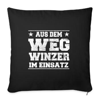 Out of the way winemakers in action Design - Sofa pillowcase 17,3'' x 17,3'' (45 x 45 cm) - black - Front
