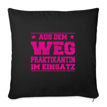 Out of the way Intern in Action Design - Sofa pillowcase 17,3'' x 17,3'' (45 x 45 cm) - black - Front
