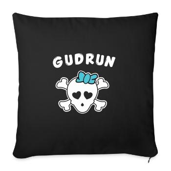 Piratin Gudrun Design für Mädchen und Frauen - Sofakissenbezug 45 x 45 cm - Schwarz - Vorne