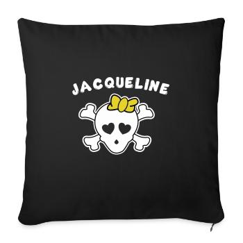 Piratin Jacqueline Design für Mädchen und Frauen - Sofakissenbezug 45 x 45 cm - Schwarz - Vorne