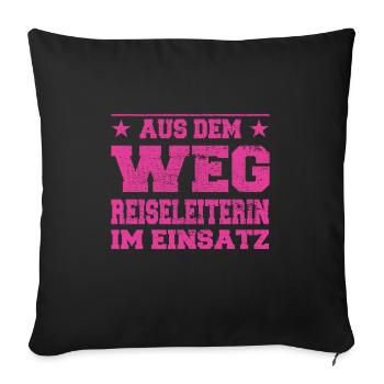 Un guide touristique à l’écart en action Design - Housse de coussin décorative 45 x 45 cm - noir - Devant