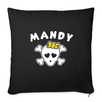 Piratin Mandy Design für Mädchen und Frauen - Sofakissenbezug 45 x 45 cm - Schwarz - Vorne
