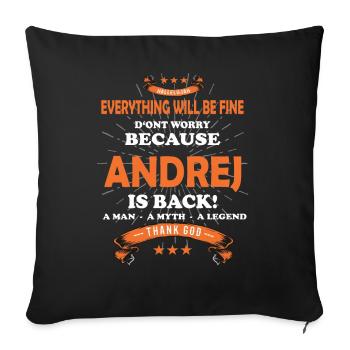 Tout ira bien Andrej est de retour - Housse de coussin décorative 45 x 45 cm - noir - Devant