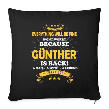 Tout ira bien Günther est de retour - Housse de coussin décorative 45 x 45 cm - noir - Devant