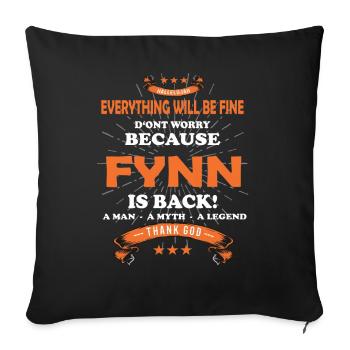 Tout ira bien Fynn est de retour - Housse de coussin décorative 45 x 45 cm - noir - Devant