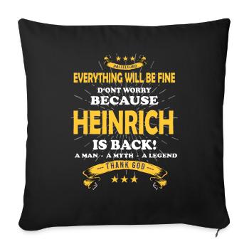 Tout ira bien Heinrich est de retour - Housse de coussin décorative 45 x 45 cm - noir - Devant