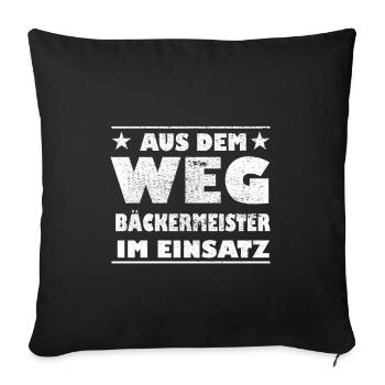 À l’écart du maître boulanger en Action Design - Housse de coussin décorative 45 x 45 cm - noir - Devant
