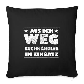Out of the Way Booksellers in Action Design - Sofa pillowcase 17,3'' x 17,3'' (45 x 45 cm) - black - Front