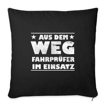 Examinateur de conduite à l’écart en design d’action - Housse de coussin décorative 45 x 45 cm - noir - Devant