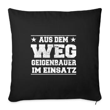 Out of the Way Luthiers in Action Design - Sofa pillowcase 17,3'' x 17,3'' (45 x 45 cm) - black - Front