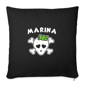 Pirate Marina Design for Girls and Women - Sofa pillowcase 17,3'' x 17,3'' (45 x 45 cm) - black - Front