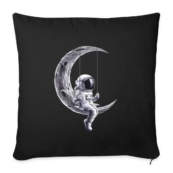 Aventure d’astronaute Moon Swing - Housse de coussin décorative 45 x 45 cm - noir - Devant