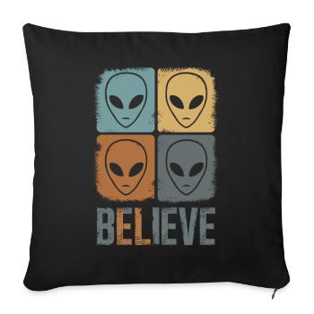 Belief in the Unknown Space Mystery - Sofa pillowcase 17,3'' x 17,3'' (45 x 45 cm) - black - Front