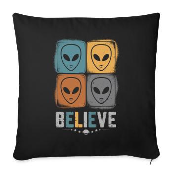 Croyance en l’espace incompréhensible - Housse de coussin décorative 45 x 45 cm - noir - Devant