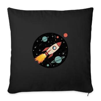 Découvrez l’aventure spatiale infinie - Housse de coussin décorative 45 x 45 cm - noir - Devant