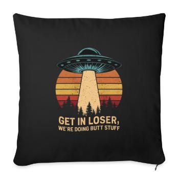 Explore Space - Pack The Stuff, We - Sofa pillowcase 17,3'' x 17,3'' (45 x 45 cm) - black - Front