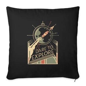 Dare to explore into the unknown - Sofa pillowcase 17,3'' x 17,3'' (45 x 45 cm) - black - Front