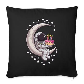 Astronaut celebrates on the moon - Sofa pillowcase 17,3'' x 17,3'' (45 x 45 cm) - black - Front