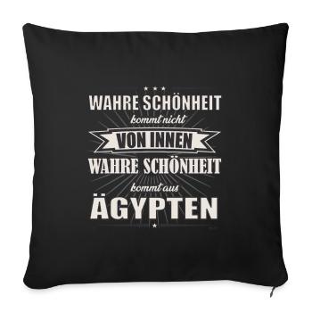 La vraie beauté vient d’Egypt Design - Housse de coussin décorative 45 x 45 cm - noir - Devant