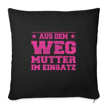 Out of the Way Mother in Action Design - Sofa pillowcase 17,3'' x 17,3'' (45 x 45 cm) - black - Front