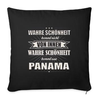 Wahre Schönheit kommt aus Panama Design - Sofakissenbezug 45 x 45 cm - Schwarz - Vorne