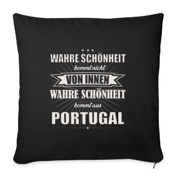 La vraie beauté vient du Portugal Design - Housse de coussin décorative 45 x 45 cm - noir - Devant