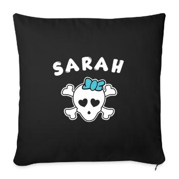 Piratin Sarah Design für Mädchen und Frauen - Sofakissenbezug 45 x 45 cm - Schwarz - Vorne
