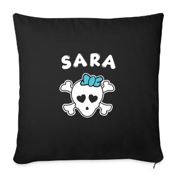 Pirate Sara Design for Girls and Women - Sofa pillowcase 17,3'' x 17,3'' (45 x 45 cm) - black - Front