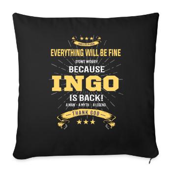 Tout ira bien Ingo est de retour - Housse de coussin décorative 45 x 45 cm - noir - Devant
