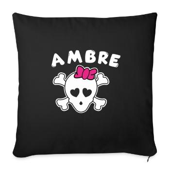 Pirate Ambre Design pour les filles et les femmes - Housse de coussin décorative 45 x 45 cm - noir - Devant
