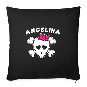 Pirate Angelina Design pour les filles et les femmes - Housse de coussin décorative 45 x 45 cm - noir - Devant