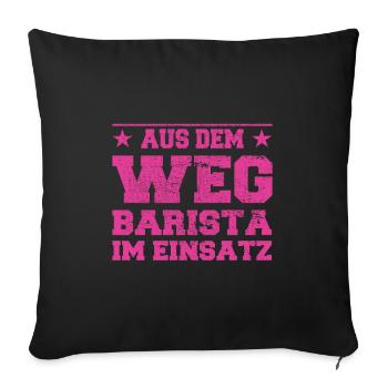 Barista à l’écart dans le design d’action - Housse de coussin décorative 45 x 45 cm - noir - Devant